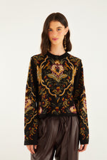 Load image into Gallery viewer, Majestic Hearts Knit Cardigan in Black
