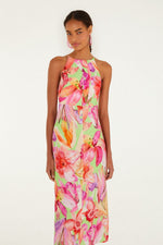 Load image into Gallery viewer, Artsy Midi Dress in Flora Green

