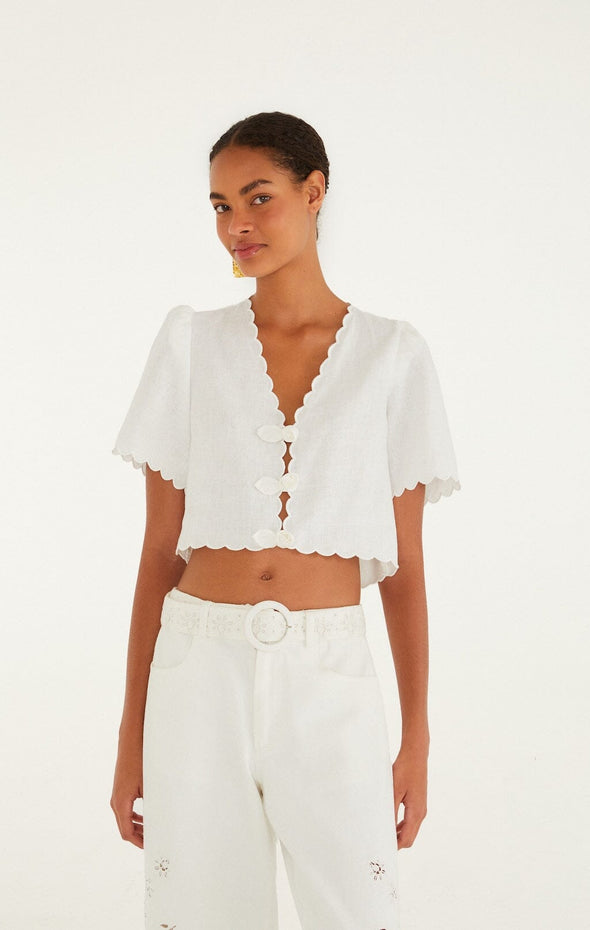 V-Neck Hardware One-Piece Swimsuit