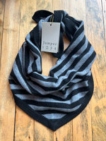 Load image into Gallery viewer, Stripe Cashmere Bandana in Black/Cloudy
