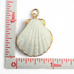 Load image into Gallery viewer, Scallop Seashell Charm on Gold Trombone Chain w/ Attached Carabiner
