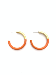 Liz Medium Hoops in Burnt Orange