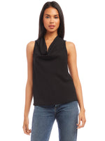Load image into Gallery viewer, Sleeveless Cowl Neck Top in Black

