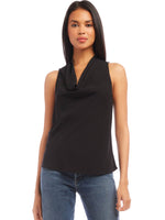 Load image into Gallery viewer, Sleeveless Cowl Neck Top in Black
