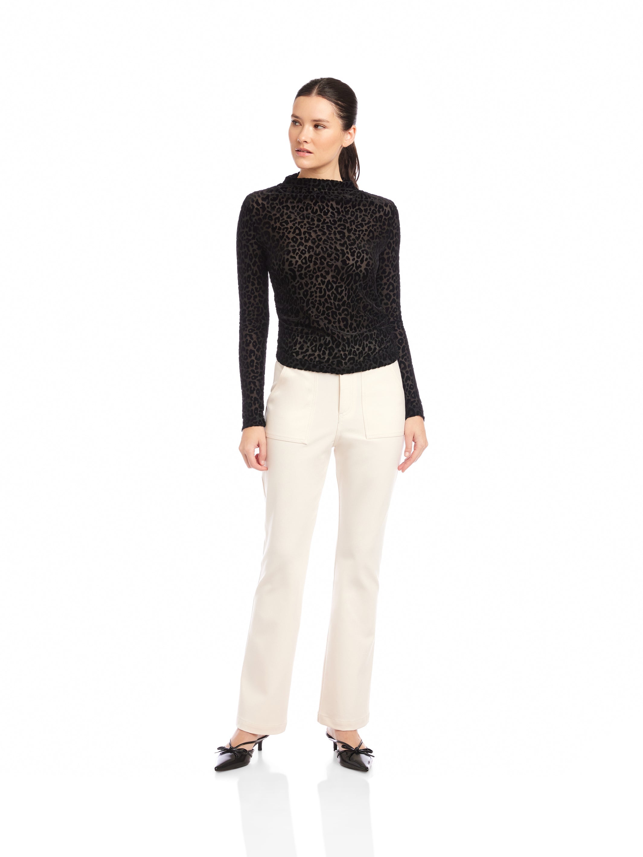 Khami Velvet Burnout Shirt in Leopard