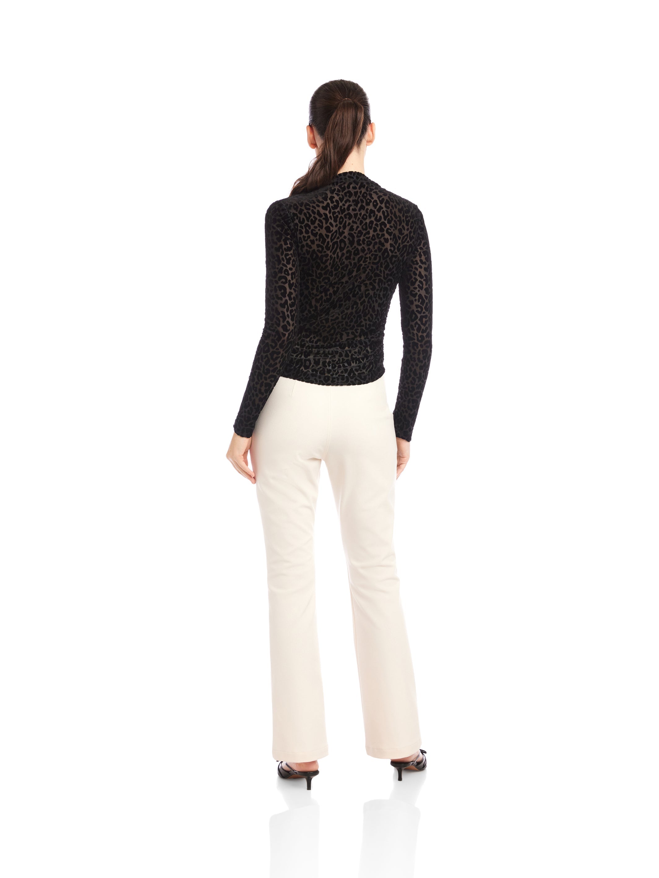 Khami Velvet Burnout Shirt in Leopard