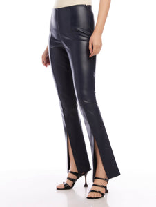 Faux Leather Pant in Navy