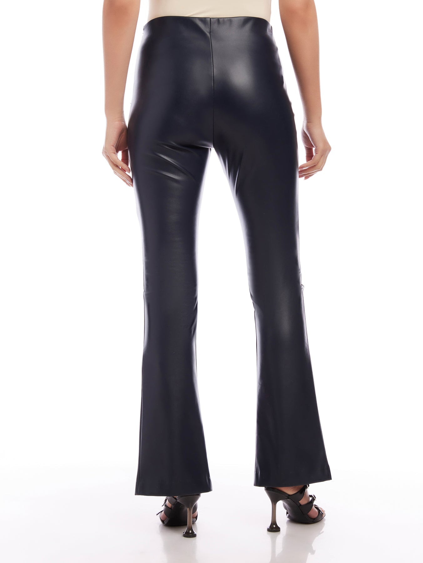 Faux Leather Pant in Navy