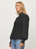 Load image into Gallery viewer, Lisette Contrast Turtleneck Top in Black
