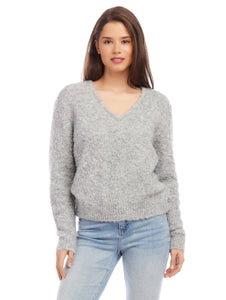 V-Neck Sweater in Gray
