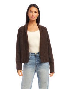 Cropped Cardigan in Brown