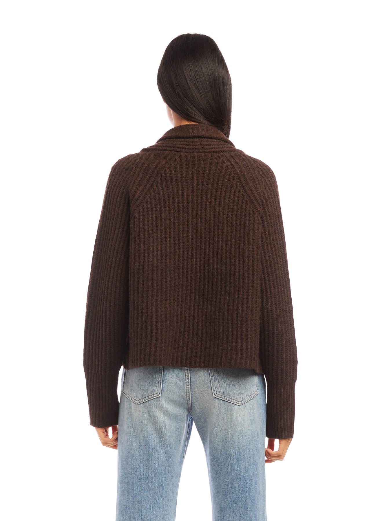 Cropped Cardigan in Brown