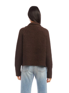 Cropped Cardigan in Brown
