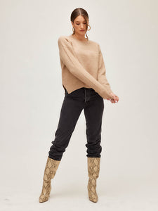 Hi Lo Sweater in Camel