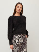 Load image into Gallery viewer, Lia Shirred Sleeve Sweater in Black
