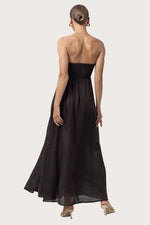 Load image into Gallery viewer, Talia Linen Dress in Coffee
