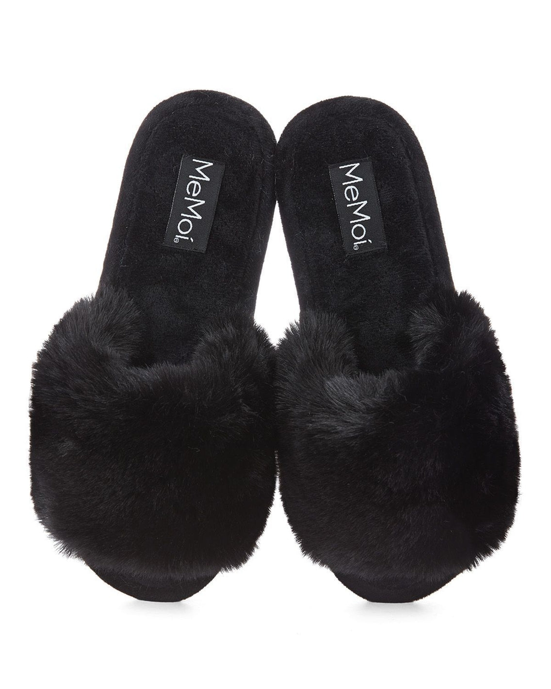 Bette Plush Slippers in Black