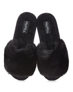 Load image into Gallery viewer, Bette Plush Slippers in Black
