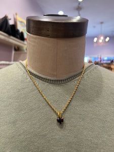Rope Chain Heart Charm Necklace in Amethyst