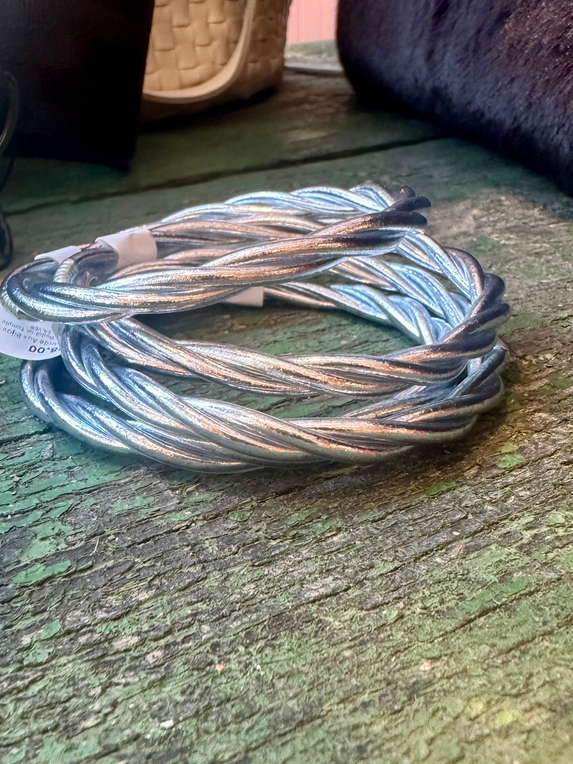 Twisted Buddhist Temple Bangle in SILVER