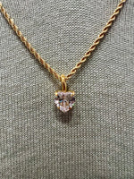 Load image into Gallery viewer, Rope Chain Heart Charm Necklace in Clear
