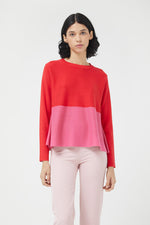 Load image into Gallery viewer, A-Line Colorblock Sweater in Red/Pink
