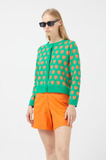 Load image into Gallery viewer, Heart Print Cardigan in Green
