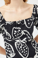 Load image into Gallery viewer, Strawberry Print Mini Dress in Black
