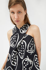 Load image into Gallery viewer, Strawberry Print Halter Top in Black

