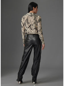 Lia Blouse in Zebra Leaf