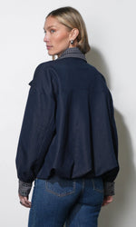 Load image into Gallery viewer, Livia Oversized Soft Denim Jacket in Indigo
