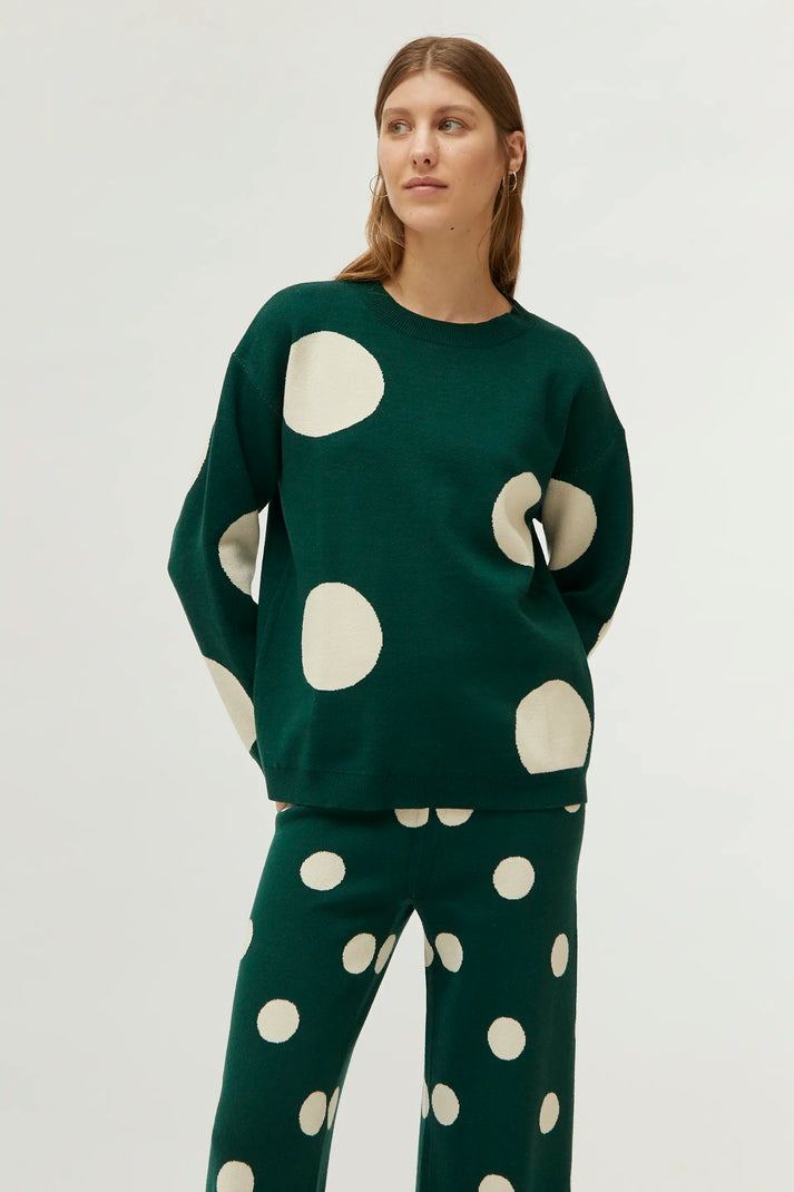 Green polka dot sweater 2025