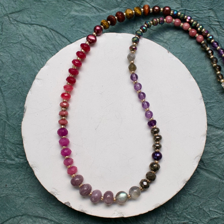 Rondelle Necklace in Mulberry