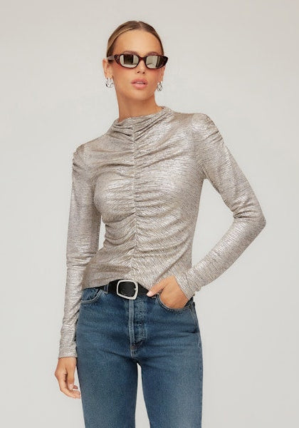 Ruched Selena Top in Gold Dust