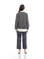 Load image into Gallery viewer, Carrie Mixed Media Sweater in Charcoal
