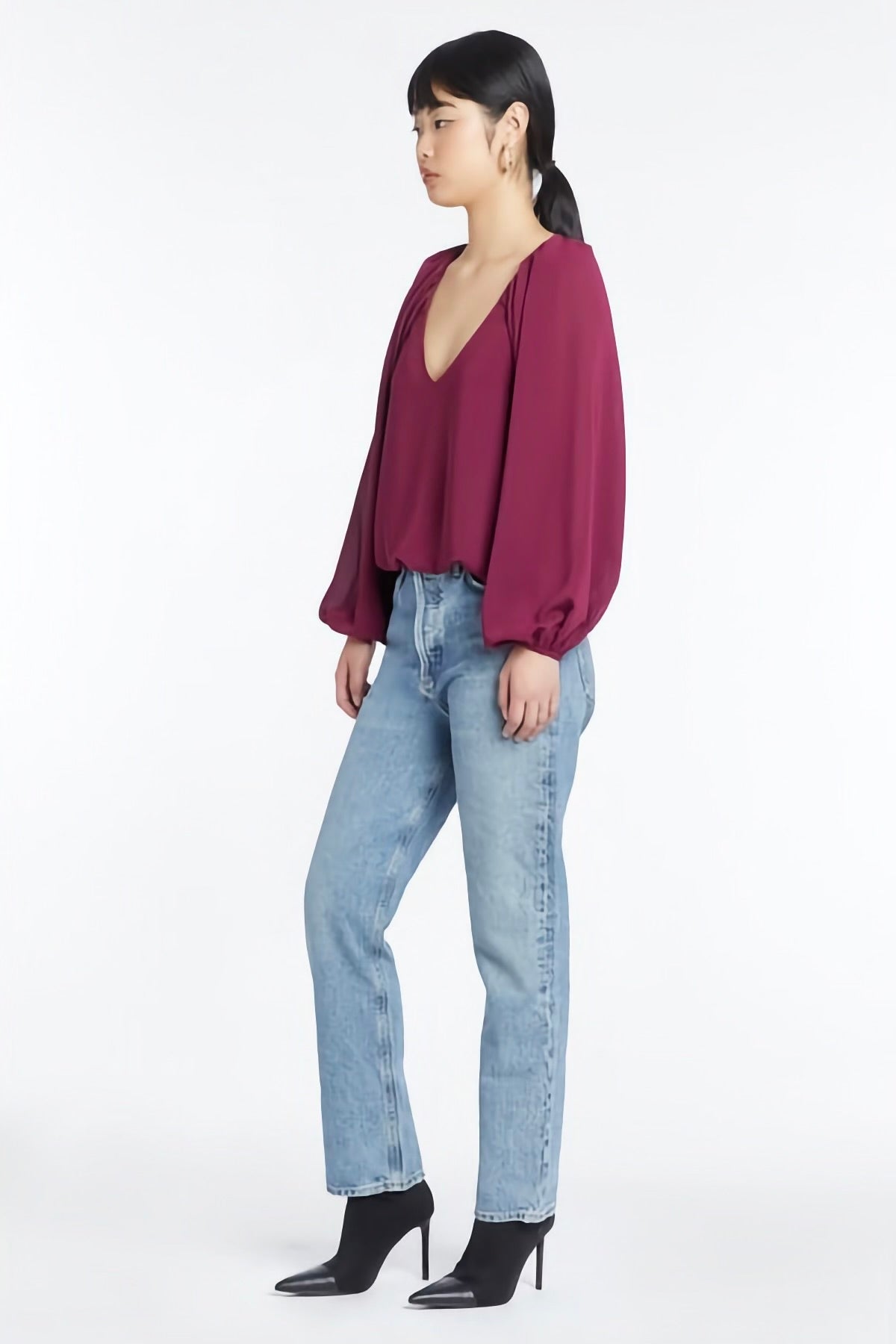 Naderre Top in Aubergine