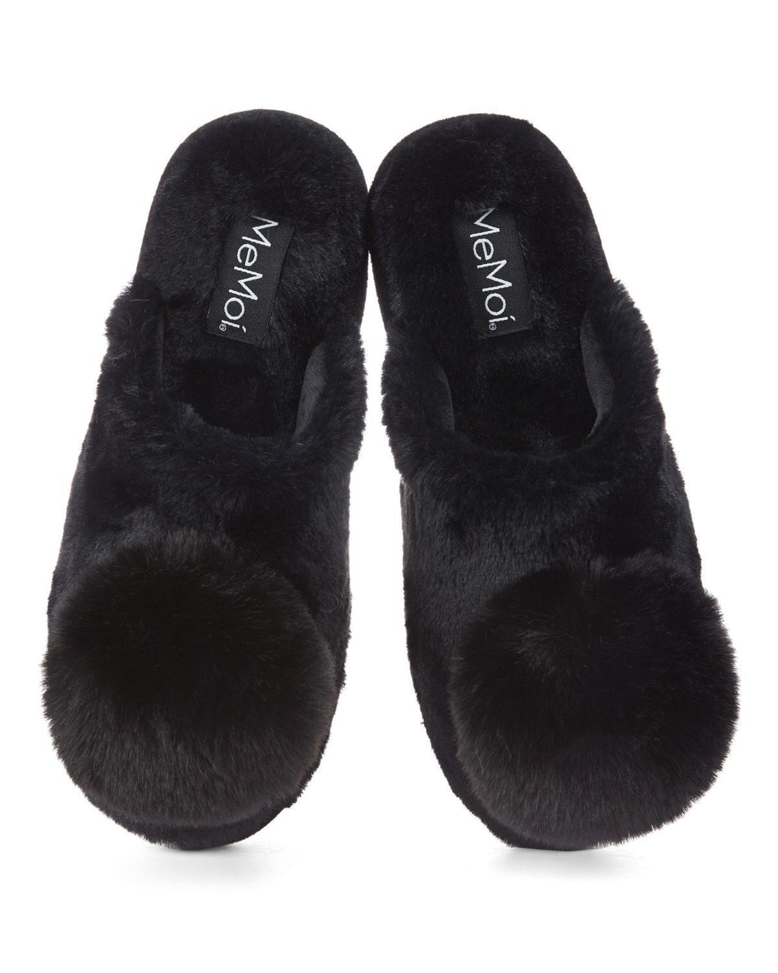 The Gloria Plush Slippers in Black