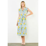 Load image into Gallery viewer, Lemon Midi Shirt Dress in Blue/Yellow
