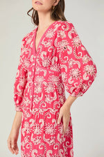 Load image into Gallery viewer, Sicily Dress in Raspberry/Ivory

