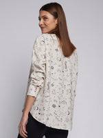 Load image into Gallery viewer, Thelma Shirt in Galaxy Print w/ Gold Foil
