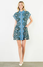 Load image into Gallery viewer, Floral Shirt Dress in Blue
