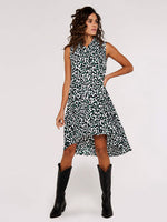 Load image into Gallery viewer, Animal Print Sleeveless Dress in Green
