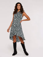 Load image into Gallery viewer, Animal Print Sleeveless Dress in Green
