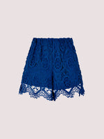 Load image into Gallery viewer, Scalloped Lace Shorts in Blue
