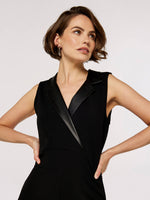 Load image into Gallery viewer, Faux Leather Collared Jumpsuit in Black
