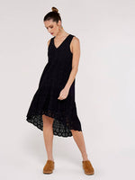 Load image into Gallery viewer, Sleeveless Eyelet Dress in Black
