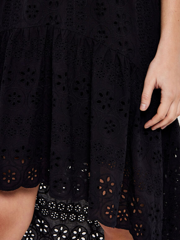 Sleeveless Eyelet Dress in Black