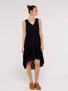 Sleeveless Eyelet Dress in Black