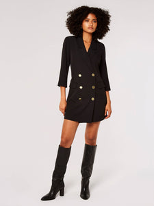 Double Breasted Blazer Dress in Black