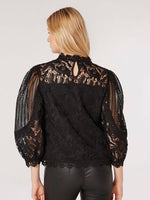 Load image into Gallery viewer, Victoriana Lace Blouse in Black
